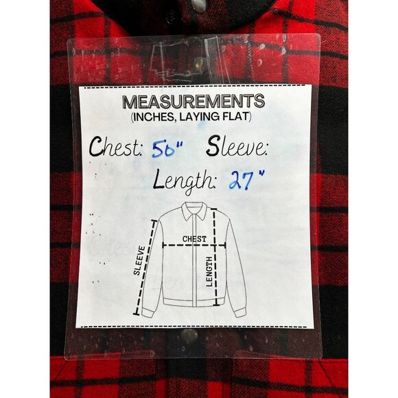 Old Navy Puffer Vest Mens Large Wool Blend Heavyweight Red Black Buffalo Plaid - Picture 7 of 7